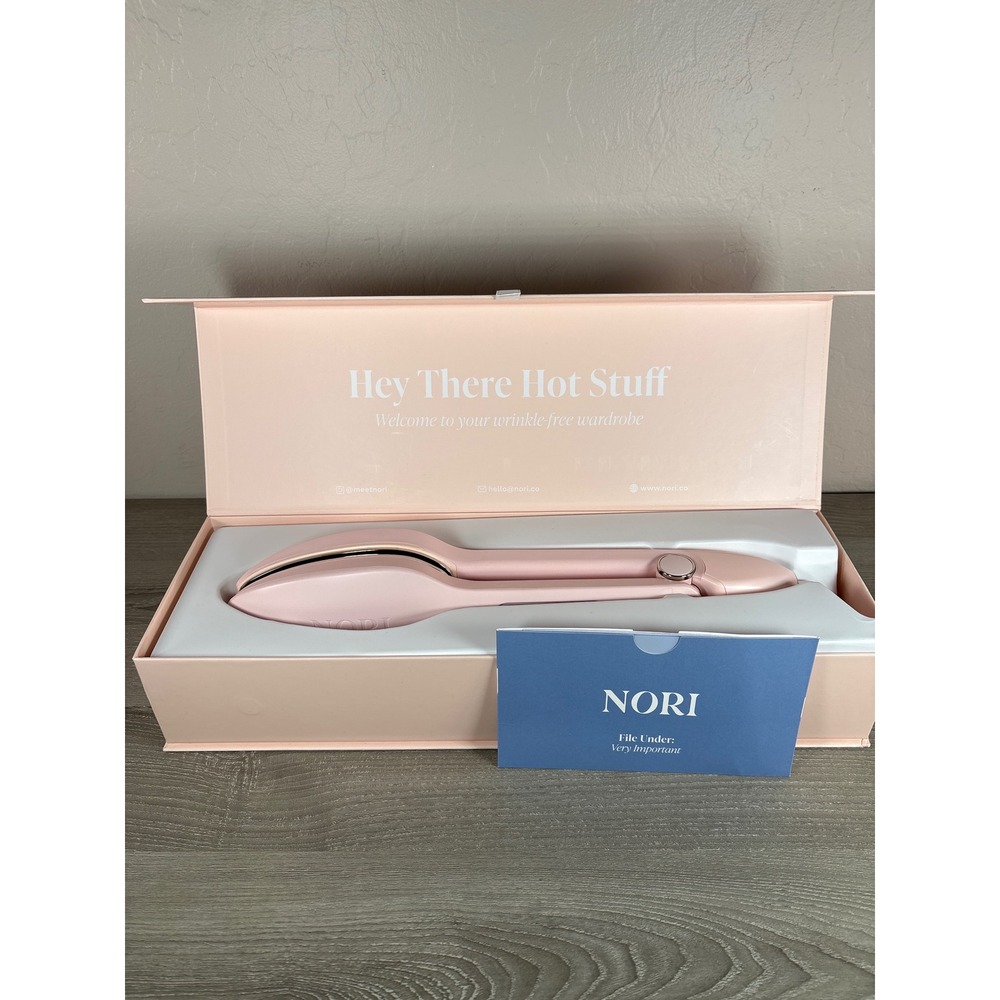 Nori Press Handheld Steam Iron Blush Pink Portable Travel Garment Steamer Boxed